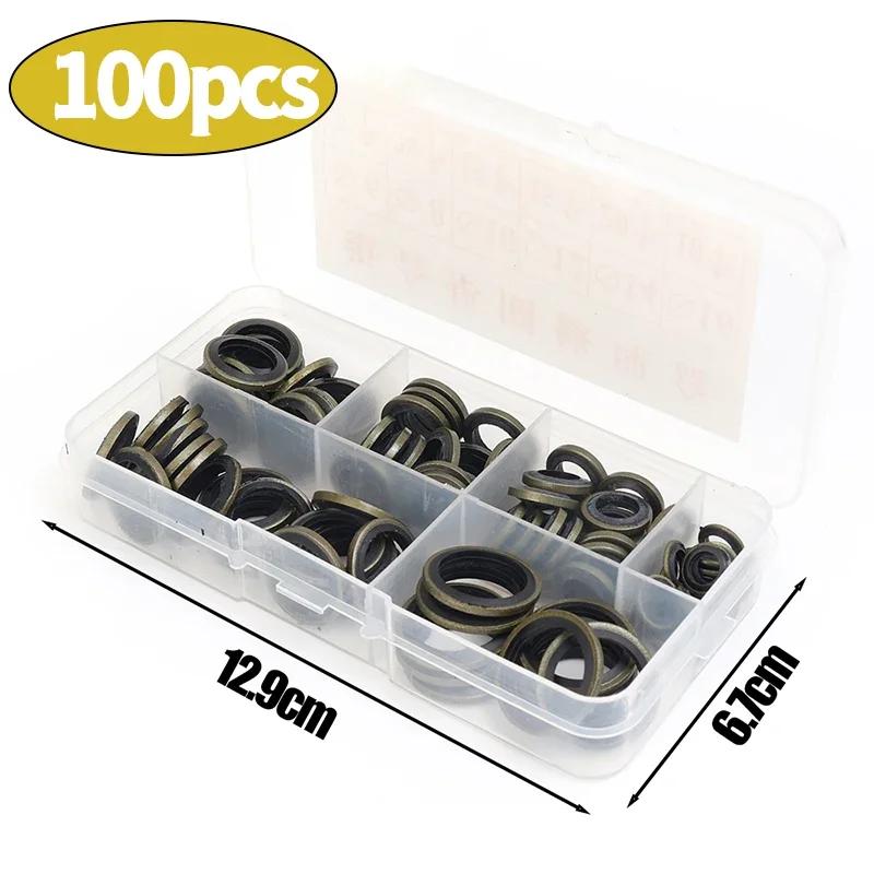 M6-M16 Sump Plug Gasket Car Oil Drain Screw Combined Sealing Washer Bonded Seal Gasket Oil Resistant O Ring Combination Gasket