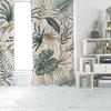 2pcs- Fresh lightweight green leaf polyester curtains, bathroom, bedroom, living room, and family space ornamental curtains