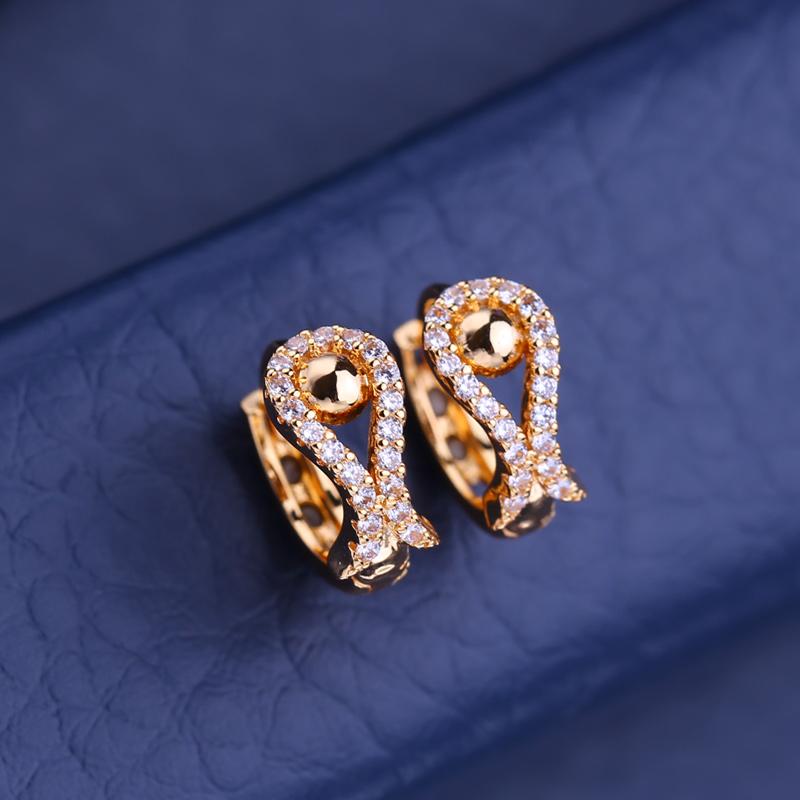 

FEEYOO серьги-клипсы цвета розового золота, модные серьги для женщин, серьги-кольца с кубическим цирконием, ювелирные изделия A