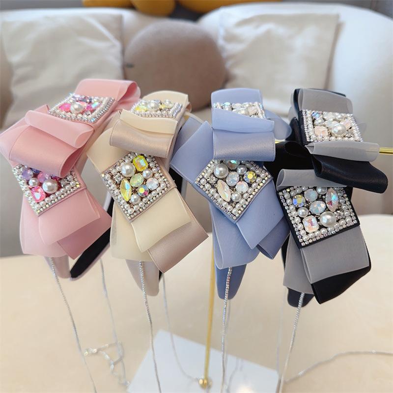 Black Pink Blue Two Big Bow Knot Hairbands Hairpin for Women Girls Hair Accessories Hair Band Ties Headbands Headdress