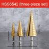 NEW 1/4" Hex Shank Drive Quick Change High Speed Steel Cone  Stepped Multi-Size Gold Drill
