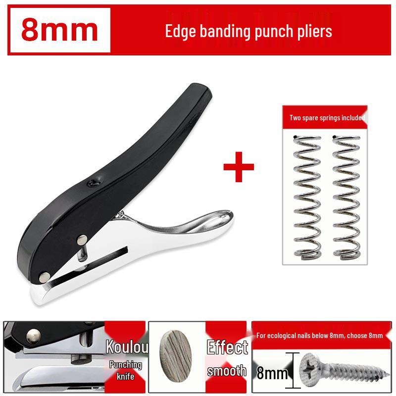 8mm PVC Edge Banding Hole Puncher with Limiter for Woodworking and Screw Cover.