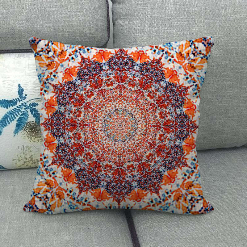 Bohemian Geometric Patterns Digital Printing Short Plush Pillow Covers For Car Sofa Office Cushion Cover Home Goods