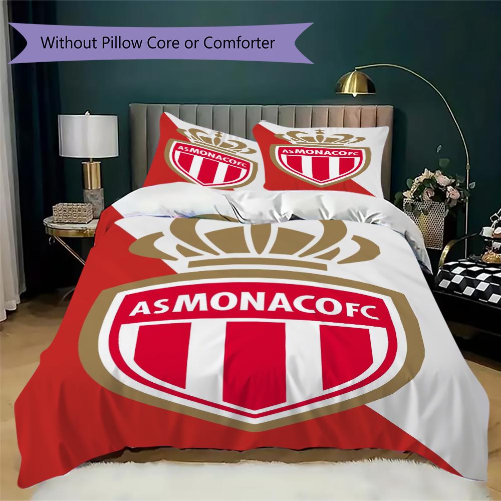 AS Monaco F Pattern Bedding,Quilt Set Quilt Cover Pillowcase Home Birthday Gift(1 * Duvet Cover + 2 * Pillowcase, Without Core)_lx