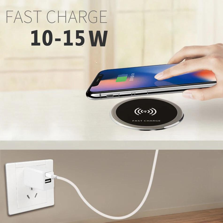 Qi Wireless Charger Built-in Table - Embedded Fast Charger for iPhone 11 13 AirPods Xiaomi Mobile Phones