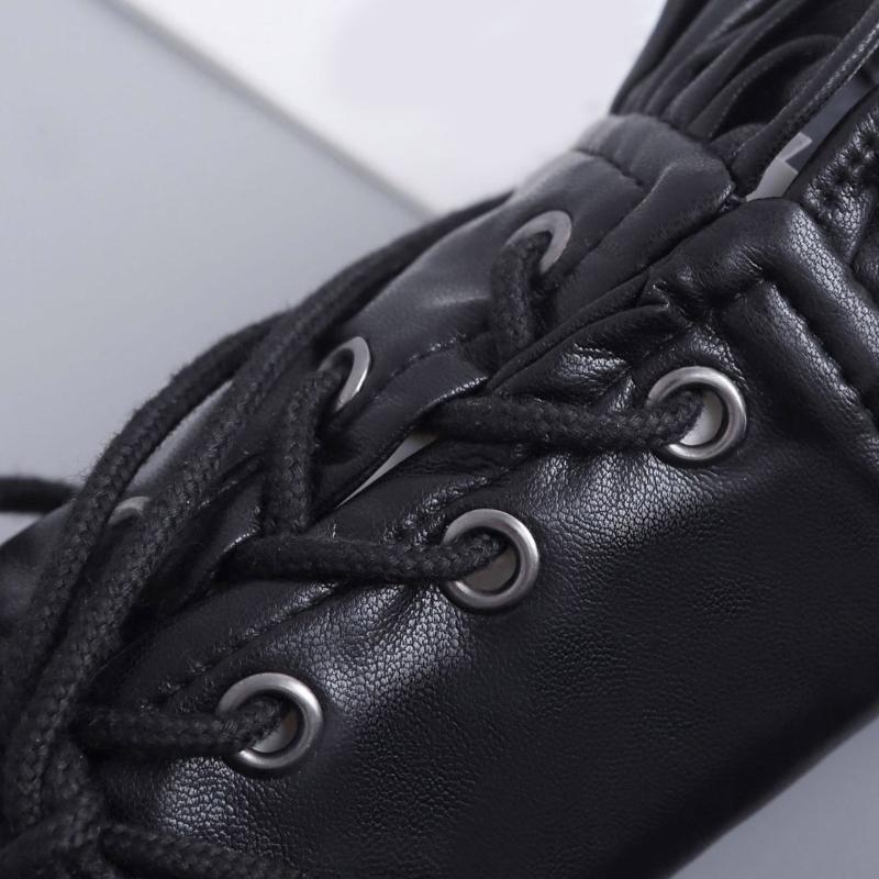 Premium PU Leather Gothic Cuffs With Adjustable Lace Up Design For Music Festivals And Costume Parties