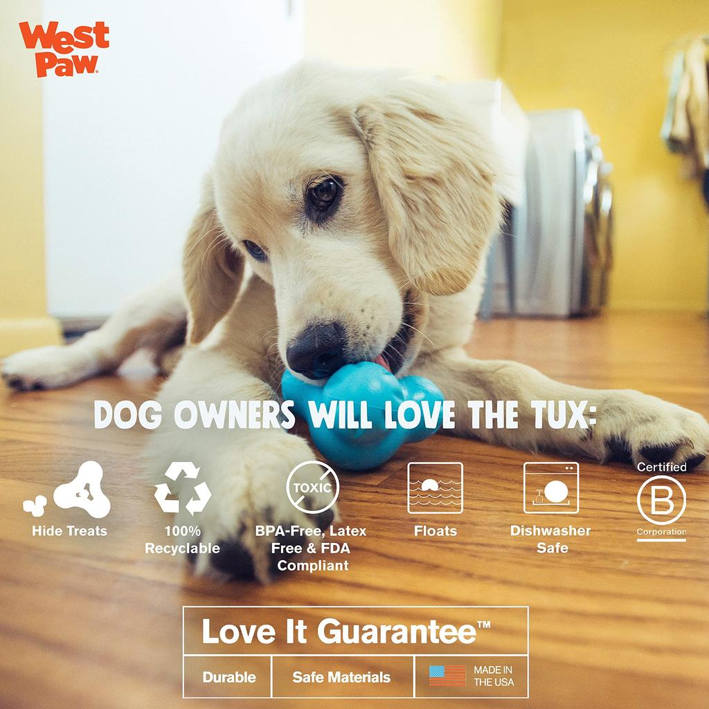 West Paw Dog Toy Educational Toy Zogoflex Tux Aqua Blue S Size