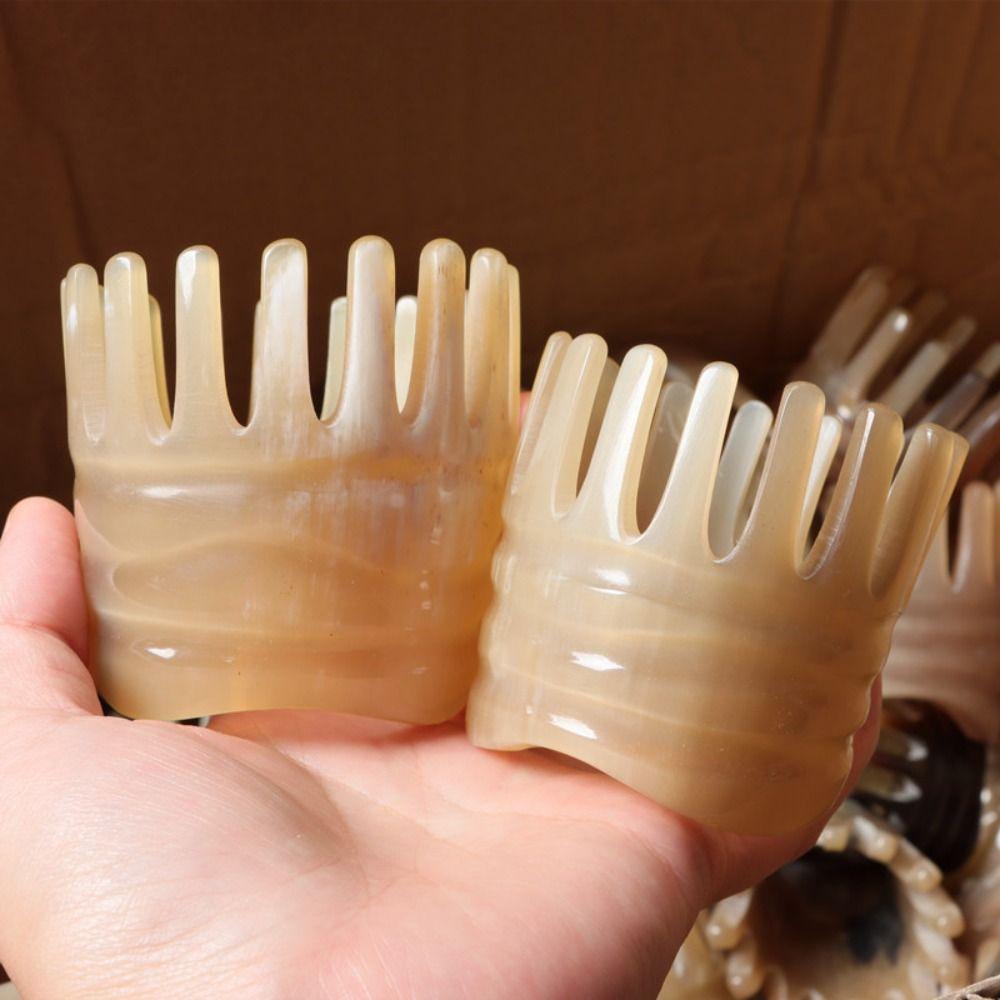 Shampoo Comb Ox Horn Massage Comb Gua Sha Buffalo Horn Meridian Comb  Hair Care Tool