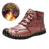 Autumn and winter high-top men's Martin boots men's velvet handmade casual leather boots men's short boots large size