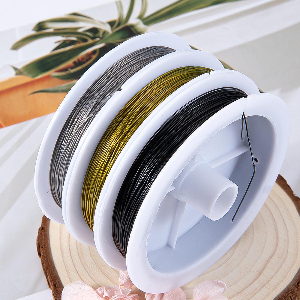 1 Roll 0.3mm 0.38mm 0.45mm 0.5mm 0.6mm Resistant Strong Line Stainless Steel Wire Tiger Tail Beading Wire Jewelry Making Finding