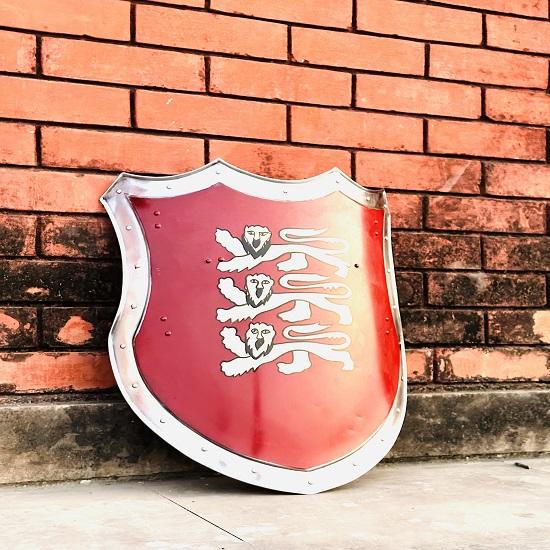Medieval Knight Lion Heater Shield Crusader Shield Battle Warrior Shield Rytíř Lion Face Shield replika Halloweenský speciální dárek.