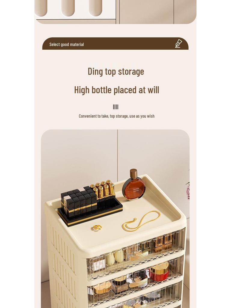 White Flat Lid Multilayer Cosmetic & Stationery Organizer - Dustproof Skincare & Lipstick Storage Box.