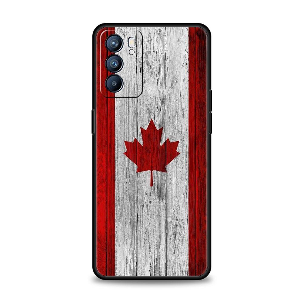 Maple Canada Flag Love Football Phone Case For Oppo Find X5 A54 A53 A52 A9 2020 A15 A95 A16 A76 A74 Reno7 SE Reno6 Pro 5G Cover