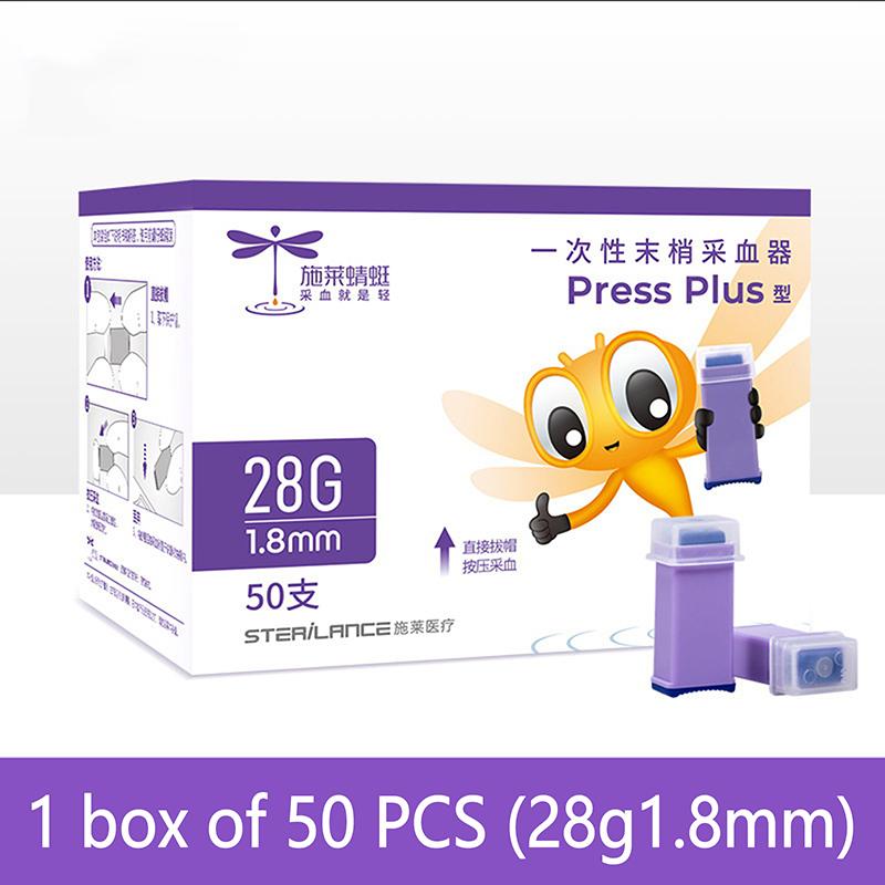 50Pcs 28G Lancets For Blood Glucose Meter Blood Sugar Testing Spring Lock Card Lancets For Sterile Lancets Needles