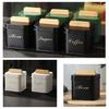 Bamboos Lid Canister For Coffee Bean Loose Teas and Candy Food Storage Container Jar Kitchen Organization Tool