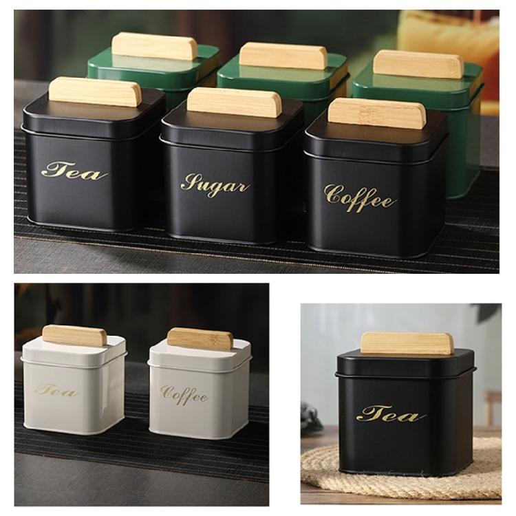 Bamboos Lid Canister For Coffee Bean Loose Teas and Candy Food Storage Container Jar Kitchen Organization Tool