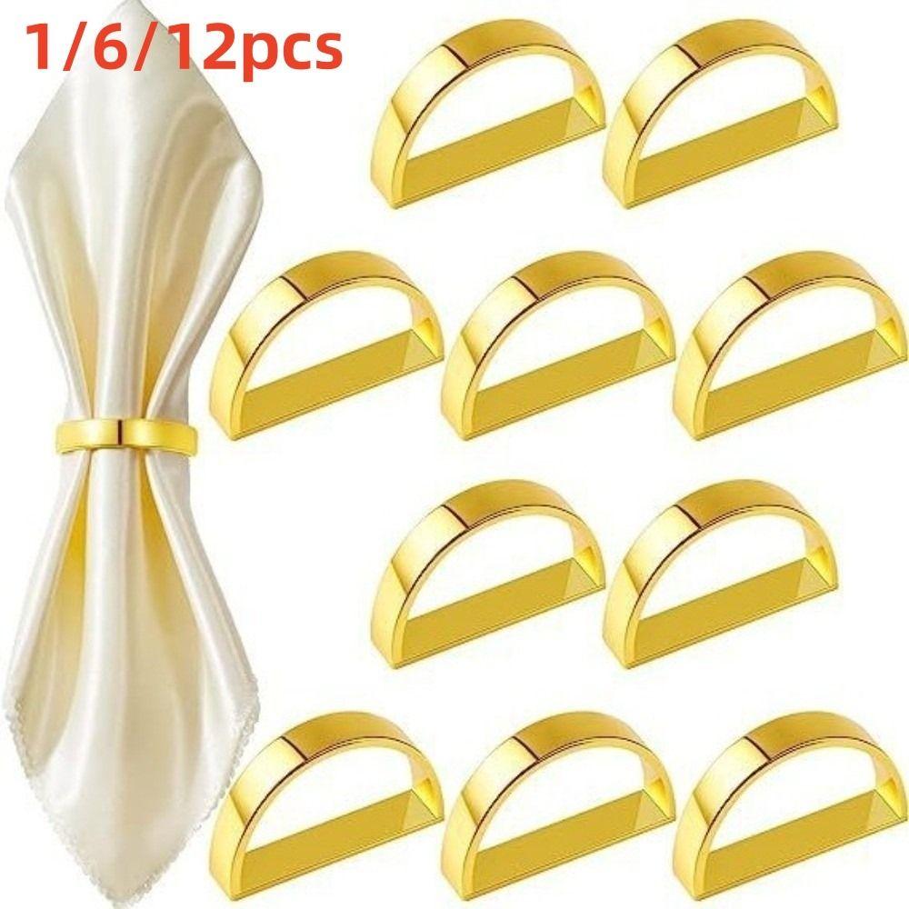 1/6/12pcs Metal Napkin Holder D-shaped Dinnig Table Decoration For Wedding Birthday Party