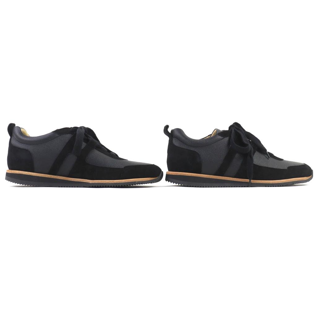 Excellent HERMES sneakers partner H logo, partly suede leather black 40 172408Z Used