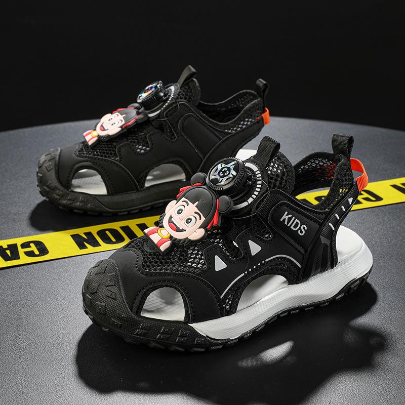 Children's 2025 Summer Rotating Button Closed-Toe Water-Resistant Breathable Sandals