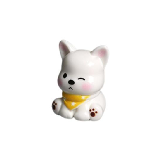 2 Pcs Mini Dog Figurines Tiny Resin Puppy Figures Cute Miniature Animal Statues C