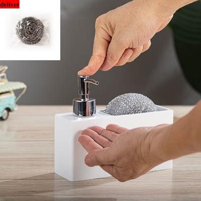 Modernes Küchenzubehör Seifenspender-Set Flüssigseifenspender Pumpflaschenbürsten Hält und lagert Schwämme Schrubber