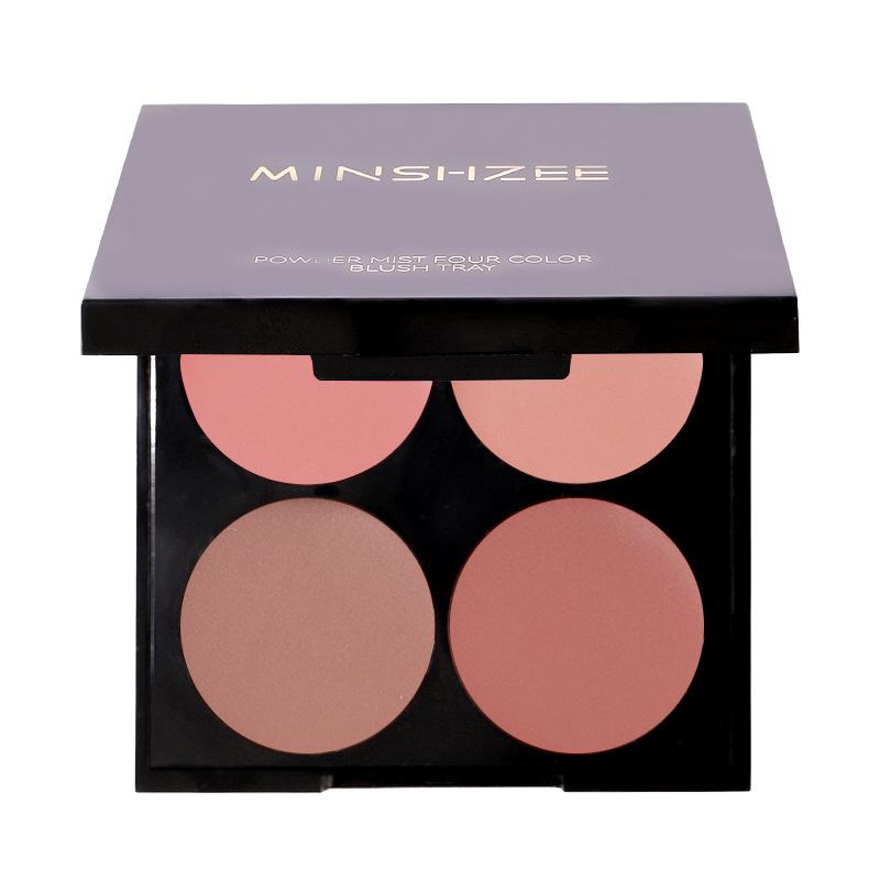 Four-Color Multi-Use Nude Blush Palette: Natural Rouge, Bronzer, Contour & Eyeshadow with Cream Texture