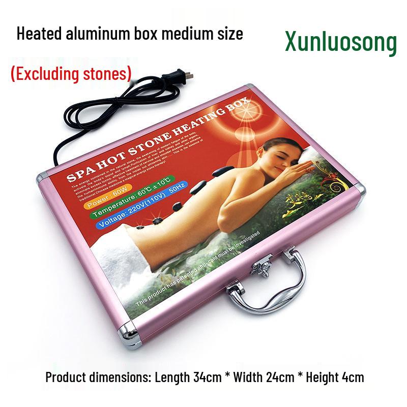 20-Piece Volcanic Massage Stone Set with Essential Oil Warmer & Aluminum Heater