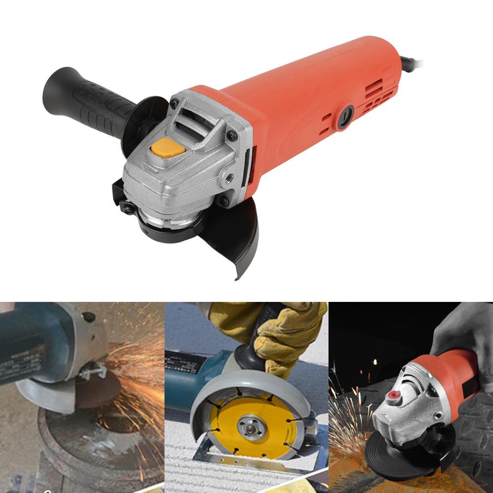 Handheld Electric Angle Grinder 860W Grinding Machine for Metal Wood (Red)