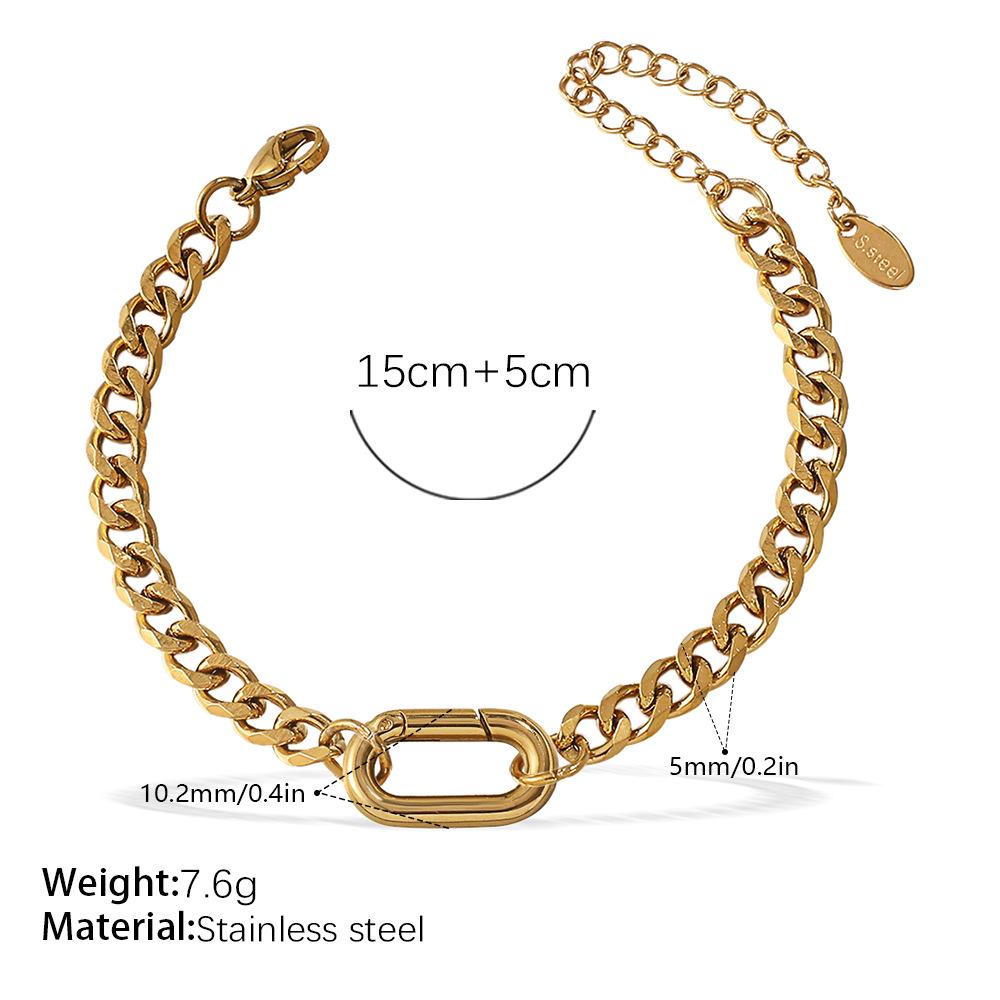 Personalized Natural Stone Pearl Love Hollow Bracelet Versatile Oil Drop Red Pepper Stainless Steel Croissant Bracelet