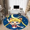 1pc Sailor Moon Office Round Area Rug, Indoor Mat Suitable For Office,Bedroom Living Room Home Decor, Room Deco A0926171