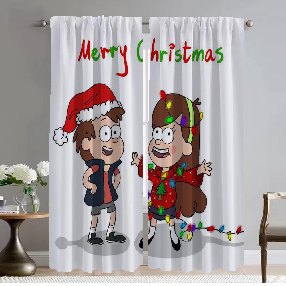 

Шторы Gravity Falls для спальни, затемняющие шторы для комнаты, 2 панели, украшение на Хэллоуин, домашний интерьер, шторы, разделительные детские шторы W50xH70cmx2pcs-CL