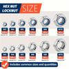 175pcs/Set Stainless Steel Locknuts & Hex Nuts Assortment Kit M3 M4 M5 M6 M8 M10 Sizes Metric Nylon Insert Lock & Hex Nut Set