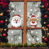 Cartoon Santa Claus Reindeer and Snowflake Atmosphere Decorative Glass Door and Window Stickers