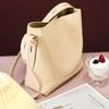 Split Leather Designer Shoulder Bag Underarm Design Casual Style Bucket Basket Bag New Fashion Cowhide Material Crossbody Bag