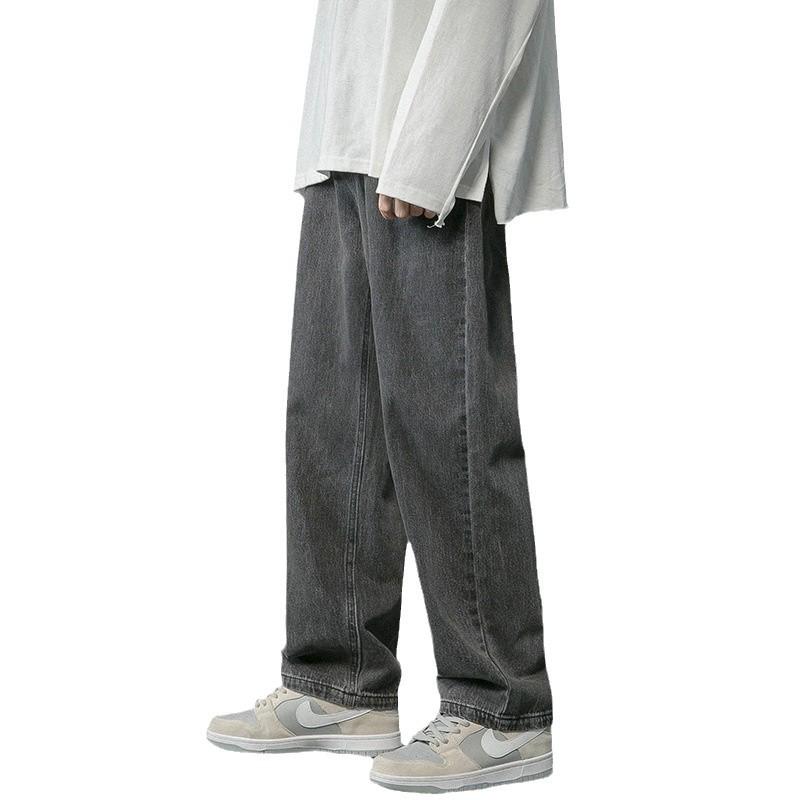 Men's 2024 Autumn Straight Leg Wide Jeans - Durable, Trendy, Versatile, Casual, Floor-Length, Loose Fit