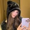 Bear Pattern Hat Adult Soft Plush Hat Thicken Female Hat Versatiles Stylish Hat for Travels and Shopping