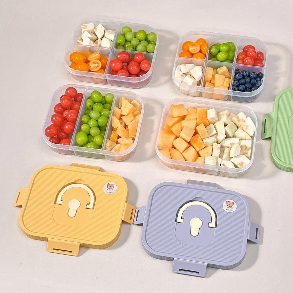 Large Capacity Plastic Bento Box With Compartment Microwave Heatable Divided Lunch Box For Kids Students Leak-proof Food Box