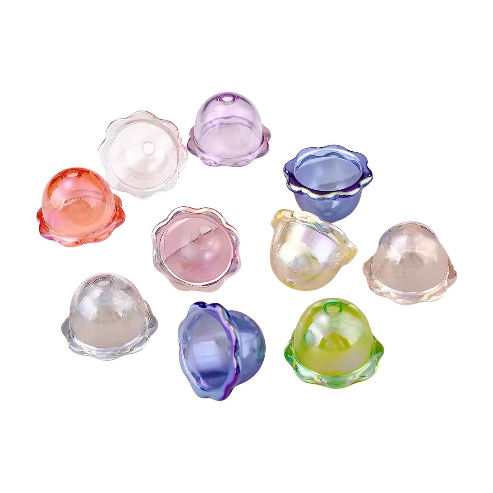 

Набор из 10 стильных подвесок-колокольчиков, акриловых колпачков для бусин в форме цветка, шармов для DIY серег, подвесок для ожерелья, рукоделия разноцветный