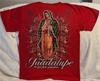 VIRGEN DE GUADALUPE PRAY FOR US RUEGA POR NOSOTROS ROSE FLOWER RED T-shirt