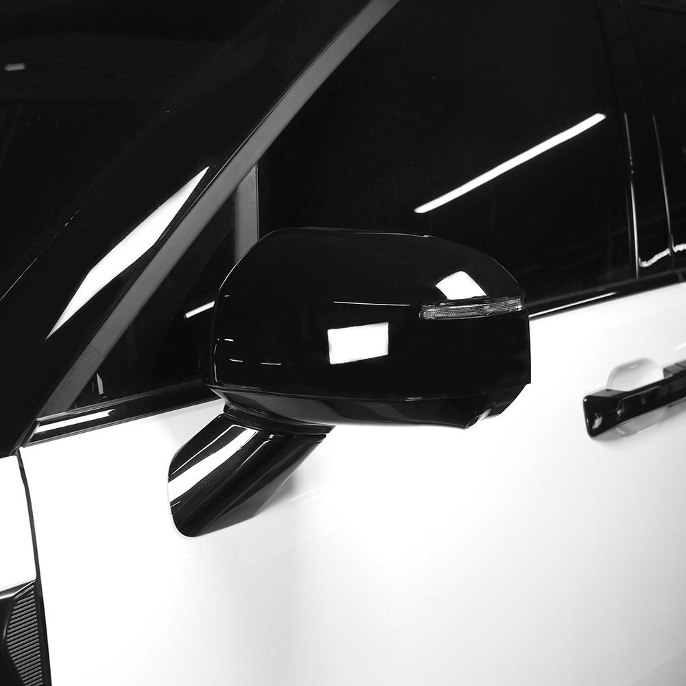 For Hyundai Santa Fe MX5 2024 2025 2pcs Carbon Fiber Style Bright Black Side Door Rearview Mirror Cover Trim LHD/RHD