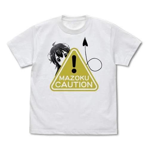 Machikado Mazoku Shamiko Mazoku Caution T-shirt WHITE LSize M