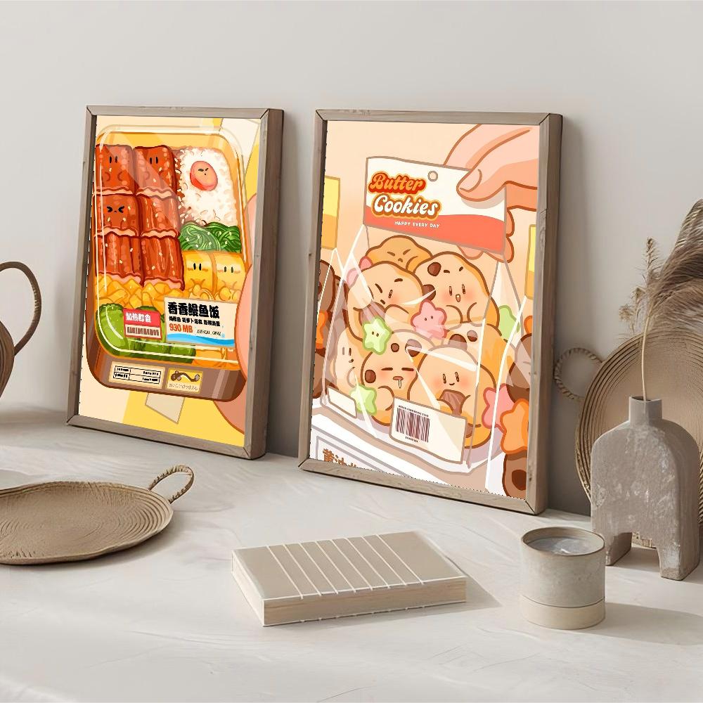 1pc Cute Food Convenience Store Illustration Poster HD Posters Home Room Bar Cafe Decor Art Wall Painting Picture