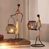 Nordic Metal Candle Holder – Handmade Abstract Character Candlestick for Home or Wedding Decor
