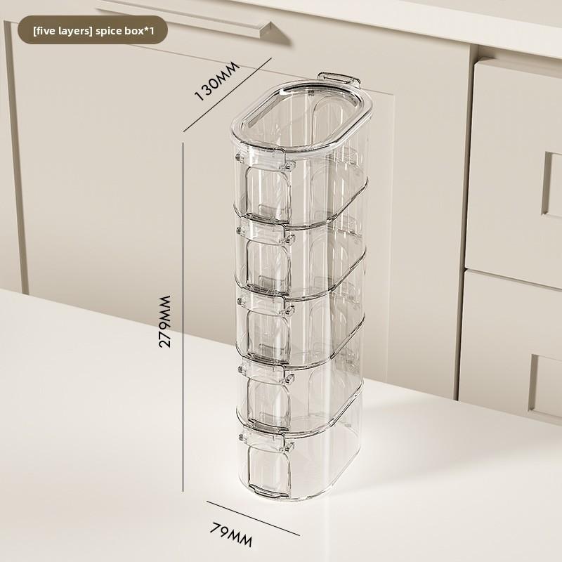 Modern Minimalist Spice Storage Container With Multilayer Food Grade Plastic For Kitchen Use