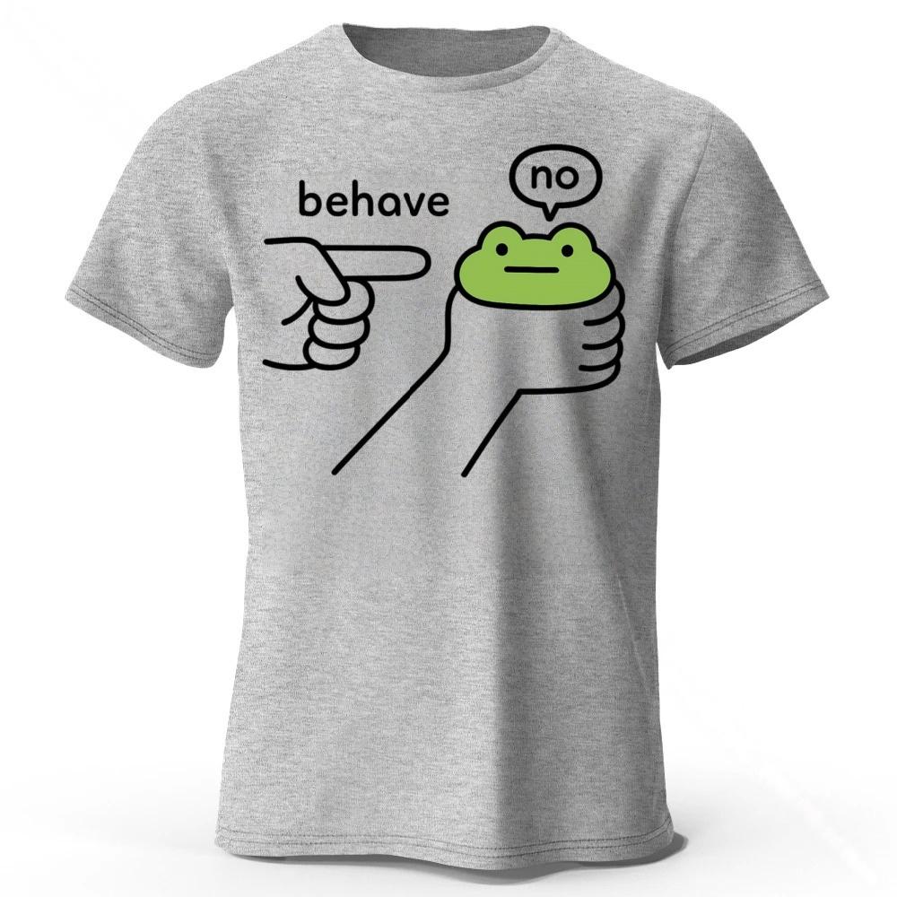 New Rebellious Frog Print Mens Pure Cotton Sports Short Sleeved Running Fitness Plus Size Loose Tshirt Street Daily Casual Top