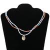 Bohemian Necklace Colorful Beaded Necklace Shell Pendant Necklace Set for Women Perfect for Holiday Party and Daily Wear