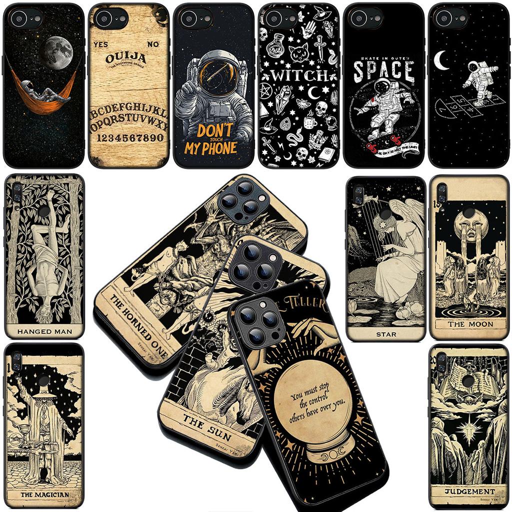 Witch Divination Tarot Moon Astronaut Space for Samsung Galaxy S25 S24 S23 FE Ultra Plus S7 Edge S25+ S24+ A56 5G + Phone Case