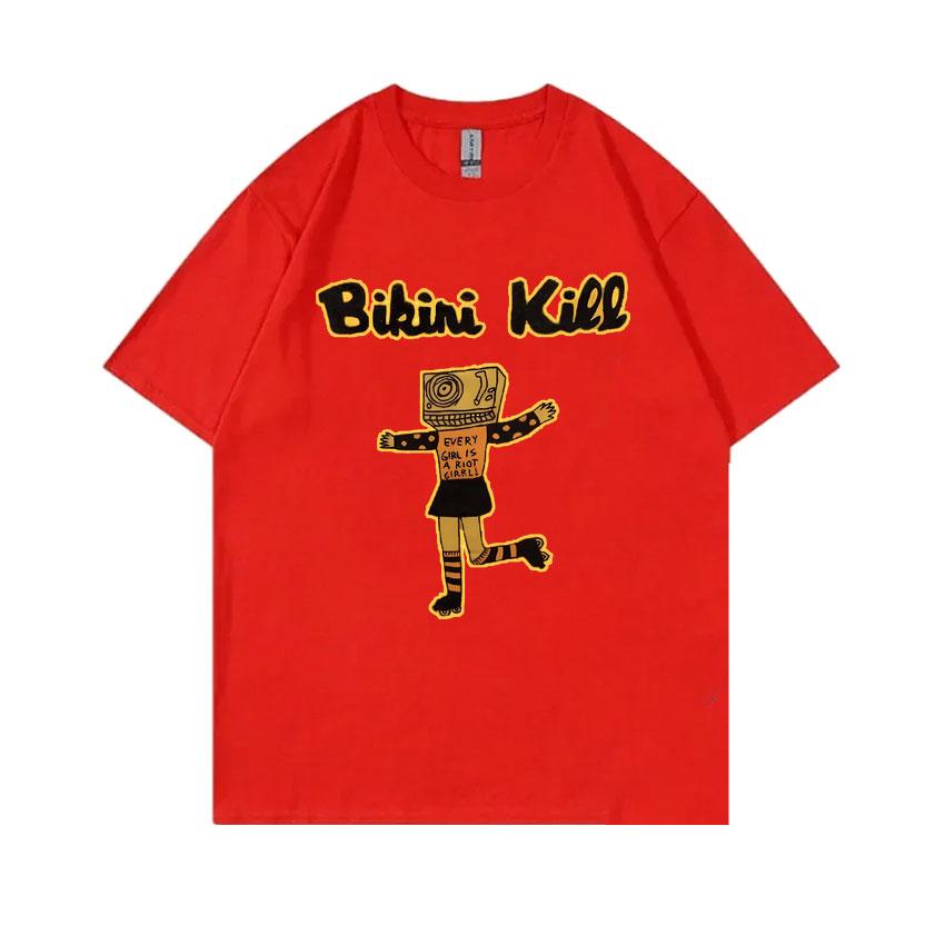 

Punk Rock Band Bikini Kill Every Girl Is A Riot Girrl Graphic T Shirts Unisex Women Casual Oversized Tshirts Unisexs Vintage Tshirt S