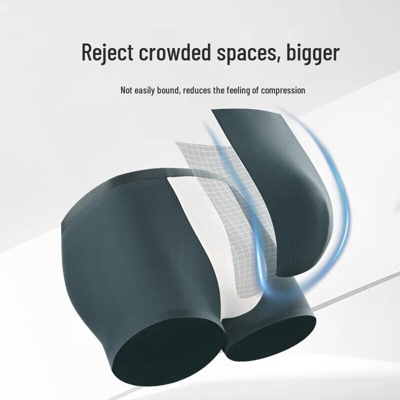 MaoRen Men's Modal 7A Antibacterial Silk Crotch Boxer Briefs (3-Pack)