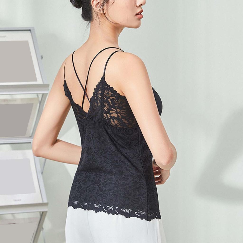 Women's Lace Latex Camisole Thermal Vest Plus Velvet Thickened Back Beautiful Heating Underwear